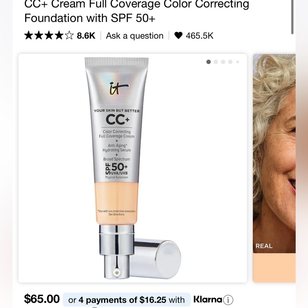 IT Cosmetics CC+ Cream Full Coverage Foundation with SPF 50+